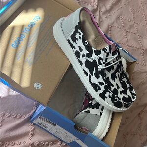 Hey Dude Women's Cow Print Sneakers - Black and White
